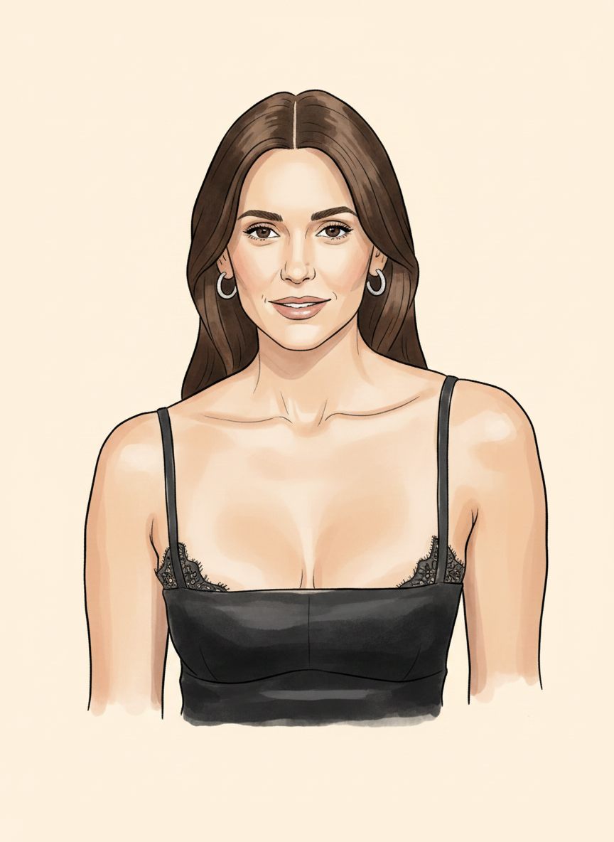Tegnet portræt af Nina Dobrev