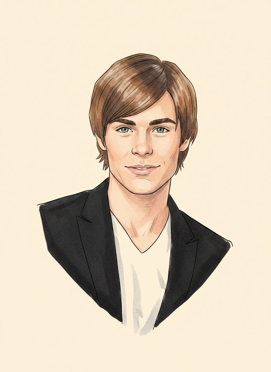 Tegnet portræt af Zac Efron